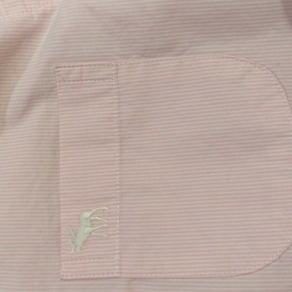 Two Girls Abercrombie Kids XL Button down Striped Shirts Navy Pink - Picture 4 of 5